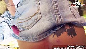Outdoor POV Fuck with Tattooed Blonde German Milf on Date
