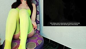 Su amiga ahora tiene las tetas mas grandes y no se resiste en este hentai asijai no chiru con jerk off instructions