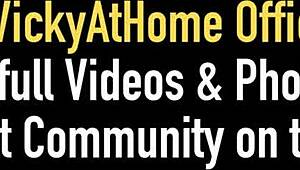 Big boobed blonde Vicky Vette relaxes with a dildo in the pool.