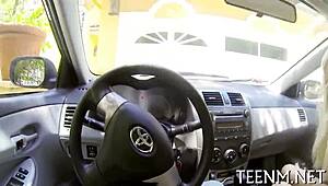 Sexy teen halle von uses her mouth roughly