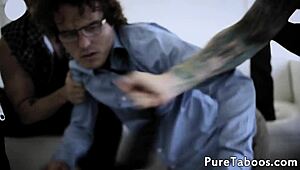 Petite teen in a group scene with family members