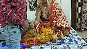 Husband and wife have chudai after breaking fast on Karva Chauth with missionary, bent over, assfucking, doggystyle.