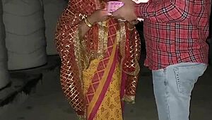 Husband and wife have chudai after breaking fast on Karva Chauth with missionary, bent over, assfucking, doggystyle.