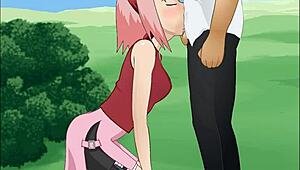 Naruto Sakura Haruno Deepthroat Action