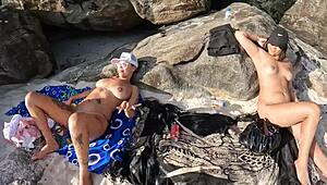 Wild Latina Teen Parties on Naturist Beach Abricó