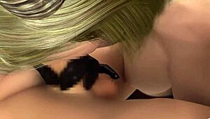 Intense demon threesome with redhead and blonde blowjob action part 5.