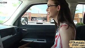 Holy Shit! Stranded Teen Sucks Cock for Ride Home!