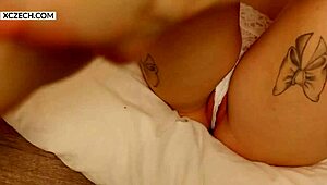 Young Czech girl dirty dances solo masturbation on legs