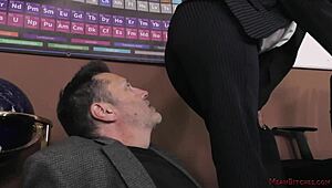 mean teacher dominates with feet and ass - vicki chase