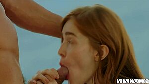 Vixen the beautiful redhead bent over for doggystyle and cowgirl