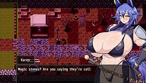 Horny Karen frees herself from the curse with big tits!