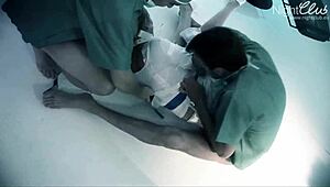 Sluts in a group get their mouths and pussies filled with huge cocks in BDSM fetish action.