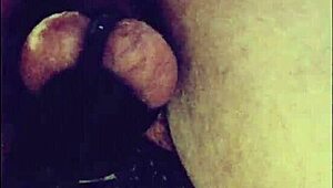 Teen Sissy in Chastity Stretches Hole with Homemade Toy for Wild Fun