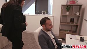 office boss stepmom gets anal fucked by stepson 😈