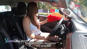 naughty hottie flashes vendor on street, gets creampied in wild public hentai action