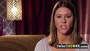 Man, wild orgy in a limousine with horny swinger couples getting it on