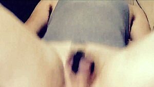 Teen Sissy in Chastity Stretches Hole with Homemade Toy for Wild Fun