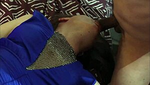 French amateur in satin panties deepthroats and doggystyles