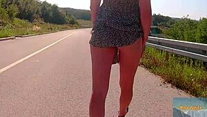 Feeling so naughty with outdoor fingering as Mala Dvojka gets wild