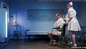 Hey, watch this dominant milf nurse screw her tied-up patient!