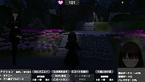 Sereka-san exposes herself discreetly in a naked coat outdoors.