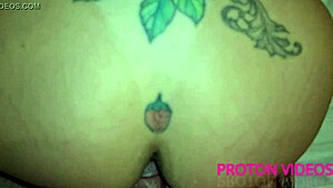 Stunning Fitness Blonde Camila Costa, a Brazilian Latina, Smokes While Bent Over in Doggy Style Action.