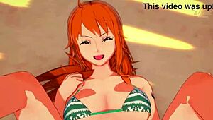 hey nami's so horny, wanna strip her tight jeans?