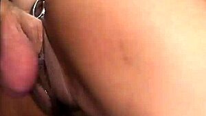 ebony girl tied in rough bondage getting anal fisted