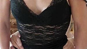 Hot milf in lingerie receives oral pleasure