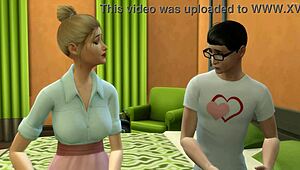 Stepmom catches nerdy stepson masturbating and fucks him hard