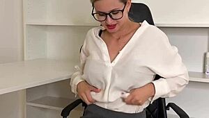 Sexy Secretary Teases and Masturbates Right in Front of You