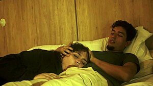 My stepbrother shoves his cock in my mouth while we’re in bed, no mercy!