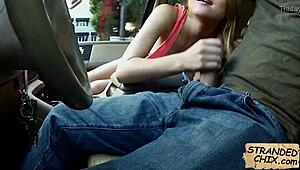 Blonde teen Dakota Skye fucks hard for outdoor ride