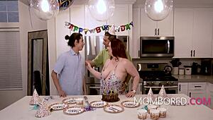 Milf Screwed By Stepson On Birthday, Right Before Her Husband - Emmy Demur