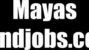 maya milks his cock for two explosive cumshots