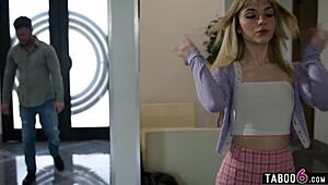 Rough Spanking and Blowjob for Bullying 18yo Stepdaughter Demi Hawks by Stepdad