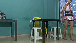 My twisted stepson spies on me cleaning, then drills me hard until my husband catches us.