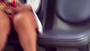 Hey, 18-year-old stepdaughter flashing on bus with no panties