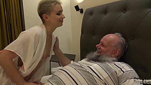 Crazy Old Grandfather Bangs Tight Teen 18+ Pussy with Juicy Cumshot