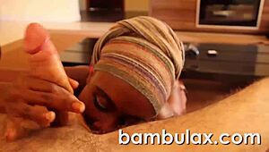 Real African Ebony Teen Delivers Intense Blowjob with Cum in Mouth Finish