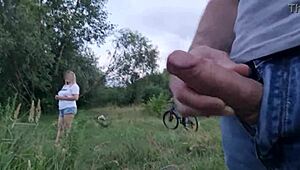 Wow! Public Flash and Jerk Off Near Stunning Girl!