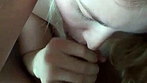 blonde teen sucking on a big dick