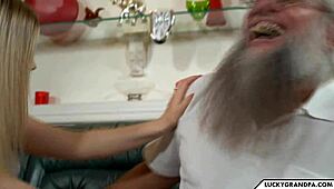 Young Blonde Babe Says Bang Me Grandpa With Blowjob And Tits