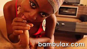 Real African Ebony Teen Delivers Intense Blowjob with Cum in Mouth Finish