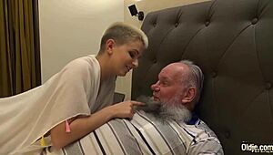 Crazy Old Grandfather Bangs Tight Teen 18+ Pussy with Juicy Cumshot