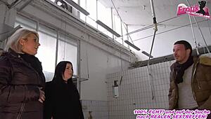 German Public Foursome With Wild Group Sex At Lostplace