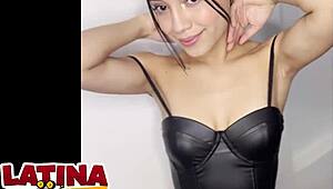 I am a beautiful latina teen taking my first huge creampie in homemade casting interview