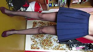 Leg Show Custom Video with Skirt, Shoes, Stockings, and Foot Fetish