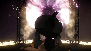 esmeralda, the sexy cougar witch, shows off her curvy body in 3d