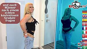 deutsche studentin teen 18+ does sex casting with stranger and bangs him hard 😜